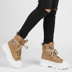 Discount Baskets montantes cuir semelle épaisse blanc Femme Femme Baskets, Sneakers