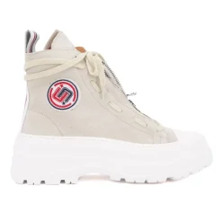 Baskets montantes cuir semelle épaisse blanc Femme Femme Baskets, Sneakers