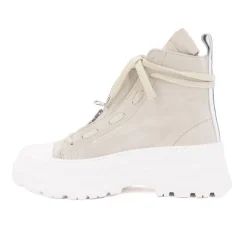 Baskets montantes cuir semelle épaisse blanc Femme Femme Baskets, Sneakers