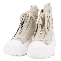 Baskets montantes cuir semelle épaisse blanc Femme Femme Baskets, Sneakers