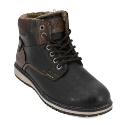 Baskets montantes effet vieux cuir doublées de fourrure Homme Homme Boots, Bottines