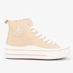 New Baskets montantes toile unie melvina Femme Femme Baskets, Sneakers