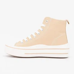 New Baskets montantes toile unie melvina Femme Femme Baskets, Sneakers