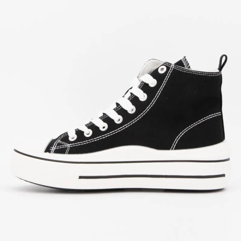 Clearance Baskets montantes toile unie melvina Femme Femme Baskets, Sneakers