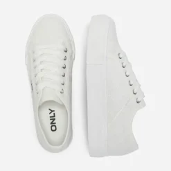 Discount Baskets noomi brodé en toile à lacets Femme Femme Baskets, Sneakers