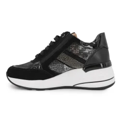 Hot Baskets premium compensées motif croco avec bande de strass Femme Femme Baskets, Sneakers