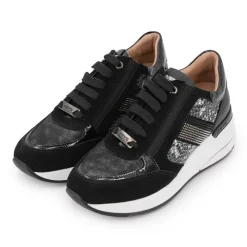 Hot Baskets premium compensées motif croco avec bande de strass Femme Femme Baskets, Sneakers