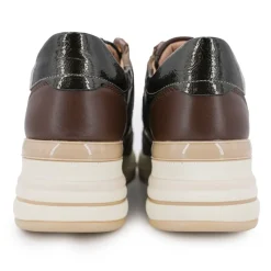 Best Baskets premium compensées motif croco avec bande de strass Femme Femme Baskets, Sneakers