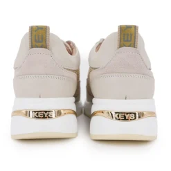 Baskets semelle contrastée en cuir avec strass golds Femme Femme Baskets, Sneakers