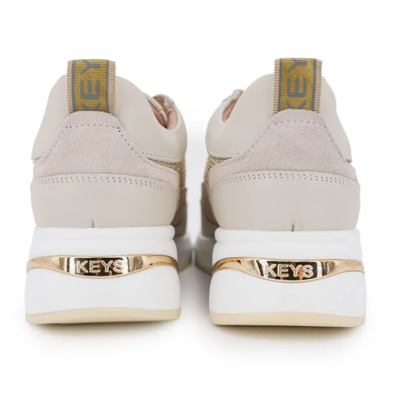 Baskets semelle contrastée en cuir avec strass golds Femme Femme Baskets, Sneakers