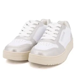 Hot Baskets silver à lacets semelle crème Femme Femme Baskets, Sneakers