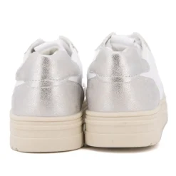 Hot Baskets silver à lacets semelle crème Femme Femme Baskets, Sneakers