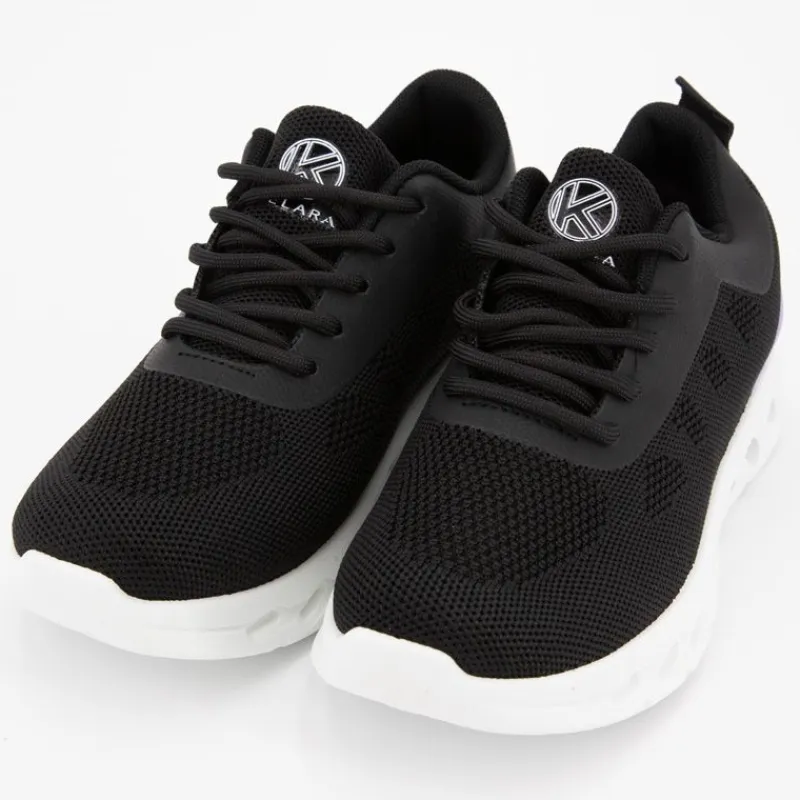 Discount Baskets toile à lacets bi color semelle à motif Femme Femme Baskets, Sneakers