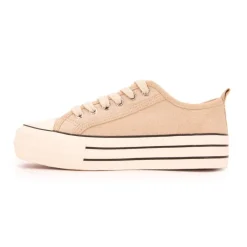 Hot Baskets toile semelle à rayures Femme Femme Baskets, Sneakers