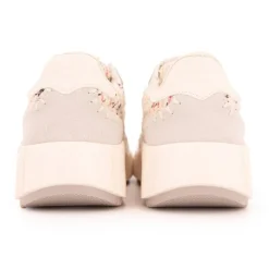 New Baskets tweed crème à lacets Femme Femme Baskets, Sneakers