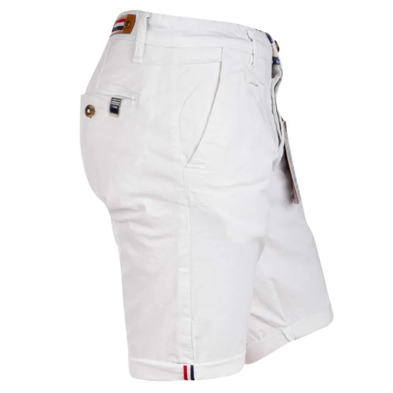 Online Bermuda chino venili coton stretch popeline revers gansé bouton Homme Homme Short, Bermuda