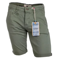 Outlet Bermuda chino venili coton stretch popeline revers gansé bouton Homme Homme Short, Bermuda