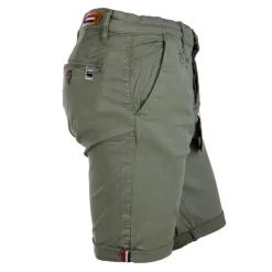 Outlet Bermuda chino venili coton stretch popeline revers gansé bouton Homme Homme Short, Bermuda
