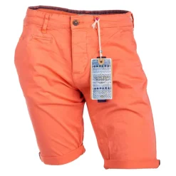 Sale Bermuda chino venili coton stretch popeline revers gansé bouton Homme Homme Short, Bermuda