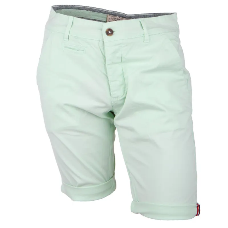Hot Bermuda chino venili coton stretch popeline revers gansé bouton Homme Homme Short, Bermuda