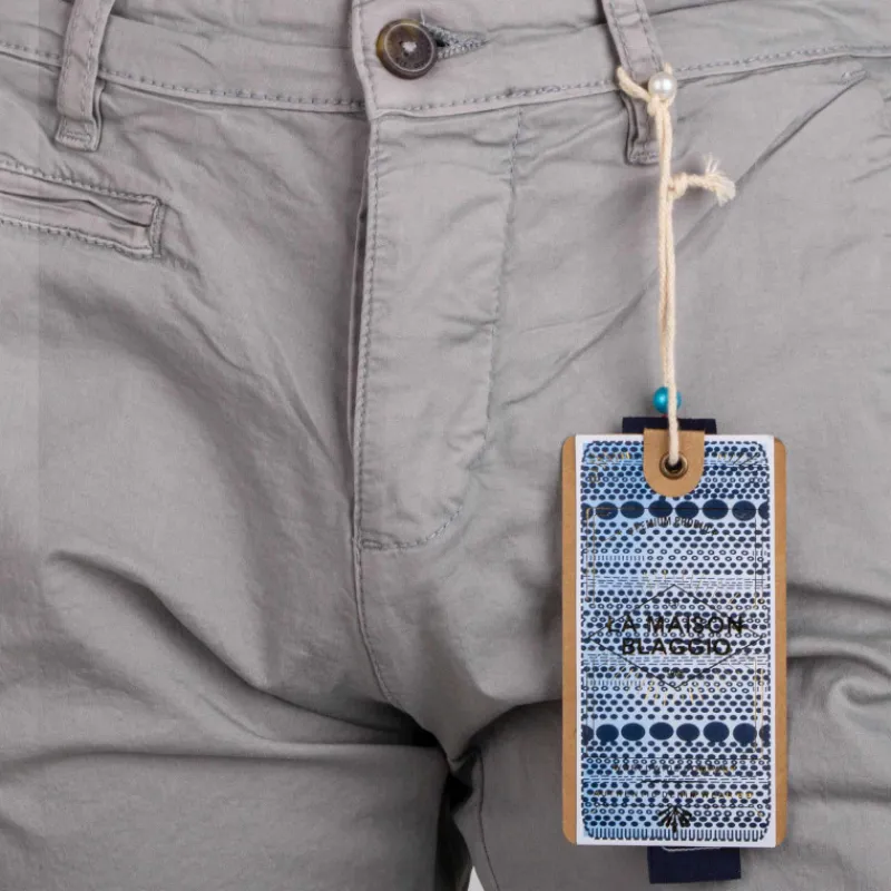 Bermuda chino venili coton stretch popeline revers gansé bouton Homme Homme Short, Bermuda