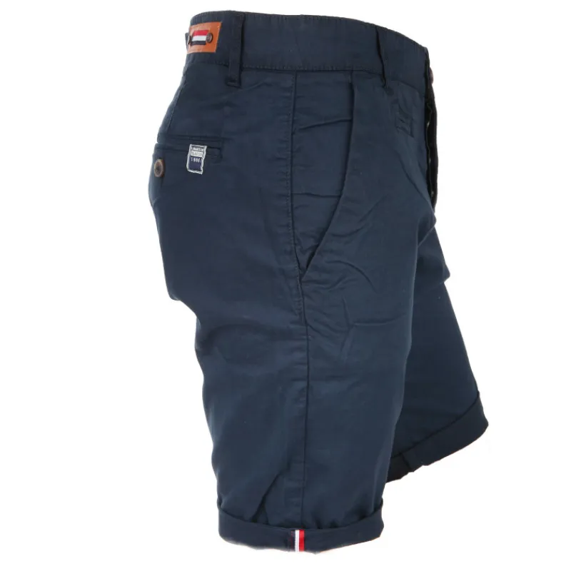 Outlet Bermuda chino venili coton stretch popeline revers gansé bouton Homme Homme Short, Bermuda