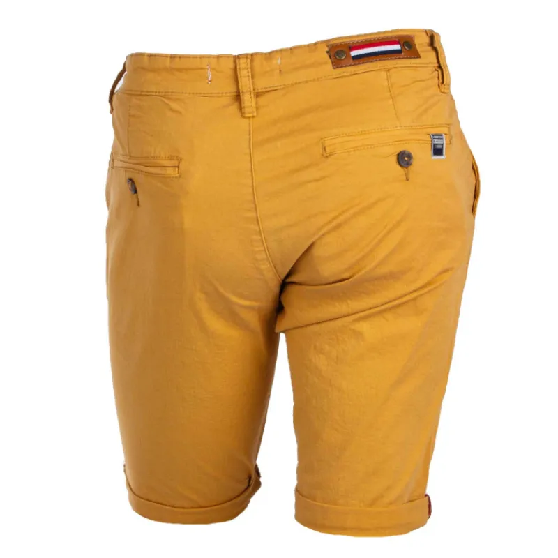 Hot Bermuda chino venili coton stretch popeline revers gansé bouton Homme Homme Short, Bermuda