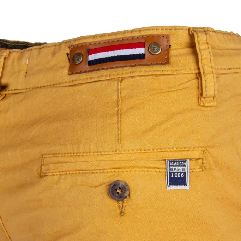 Hot Bermuda chino venili coton stretch popeline revers gansé bouton Homme Homme Short, Bermuda