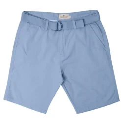 New Bermuda uni coton avec ceinture en tissu Homme Homme Short, Bermuda