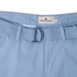 New Bermuda uni coton avec ceinture en tissu Homme Homme Short, Bermuda