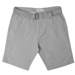 New Bermuda uni coton avec ceinture en tissu Homme Homme Short, Bermuda