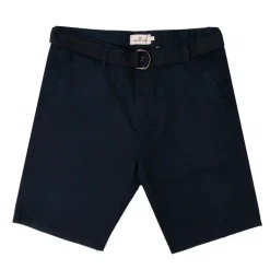 Clearance Bermuda uni coton avec ceinture en tissu Homme Homme Short, Bermuda
