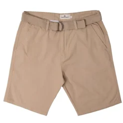 Sale Bermuda uni coton avec ceinture en tissu Homme Homme Short, Bermuda