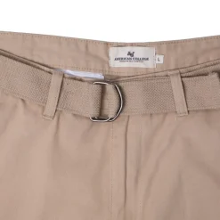 Sale Bermuda uni coton avec ceinture en tissu Homme Homme Short, Bermuda