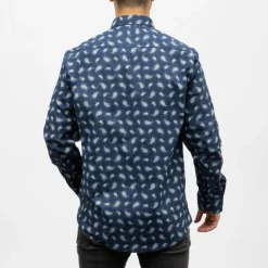 Online Bill00 chemise coton poly bleu nuit - paisley Homme Homme Chemise