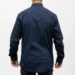 Sale Bill00 chemise coton poly bleu marine - jacquard Homme Homme Chemise