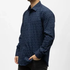 Sale Bill00 chemise coton poly bleu marine - jacquard Homme Homme Chemise