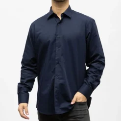 Hot Bill00 chemise coton poly blanc - uni Homme Homme Chemise