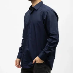 Hot Bill00 chemise coton poly blanc - uni Homme Homme Chemise