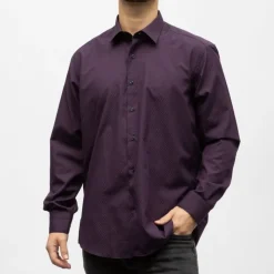 Sale Bill00 chemise coton poly lie de vin - jacquard Homme Homme Chemise