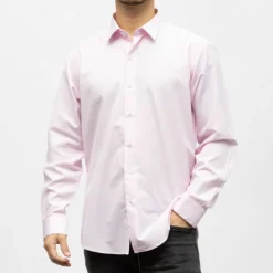 Online Bill00 chemise coton poly rose pÂle - faux-uni Homme Homme Chemise