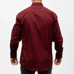 Bill00 chemise coton poly rouge - jacquard Homme Homme Chemise