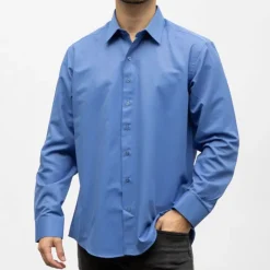 Online Bill01 chemise coton poly uni petrole Homme Homme Chemise