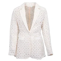 Sale Blazer ivoire brodé Valy Femme Femme Veste, Doudoune, Manteau
