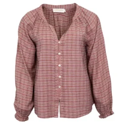 Sale Blouse à carreaux marjani col V Femme Femme Haut, Chemise