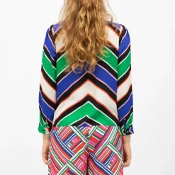 Hot Blouse à rayures bess col croisé Femme Femme Haut, Chemise