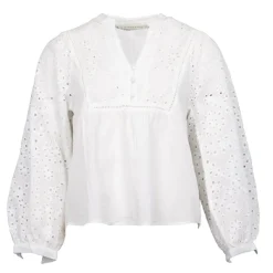 Hot Blouse brodée briam col V Femme Femme Haut, Chemise