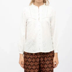 Hot Blouse broderie anglaise blum col à volants Femme Femme Haut, Chemise