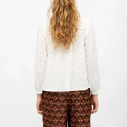 Hot Blouse broderie anglaise blum col à volants Femme Femme Haut, Chemise