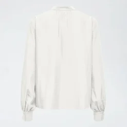 Clearance Blouse celeste col rond décolleté v poignets boutonnés Femme Femme Haut, Chemise